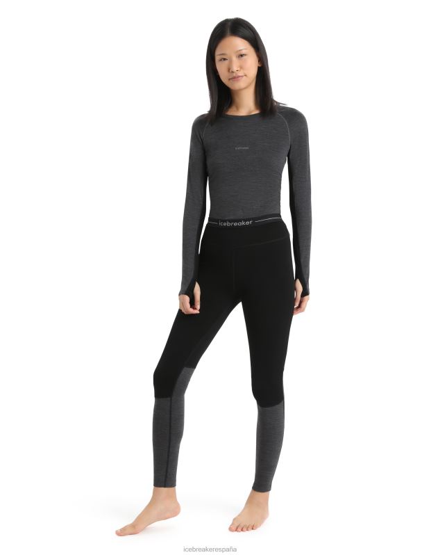 Icebreaker mujer Leggings térmicos de merino de punto 200 zonas 0V2J0582 ropa negro/jaspero azabache
