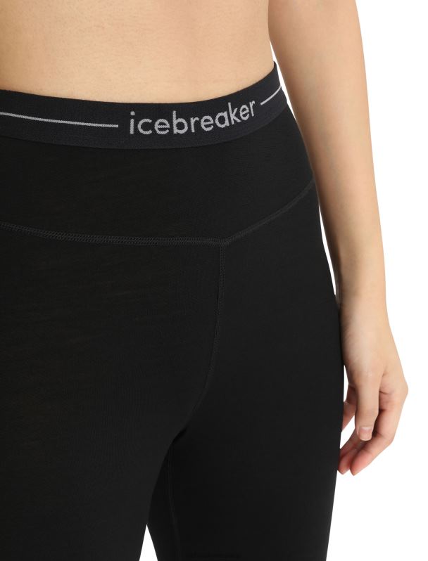Icebreaker mujer Leggings térmicos de merino de punto 200 zonas 0V2J0582 ropa negro/jaspero azabache