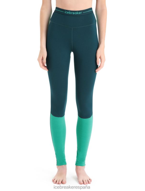 Icebreaker mujer Leggings térmicos de merino de punto 200 zonas 0V2J0583 ropa gloria verde/fresco