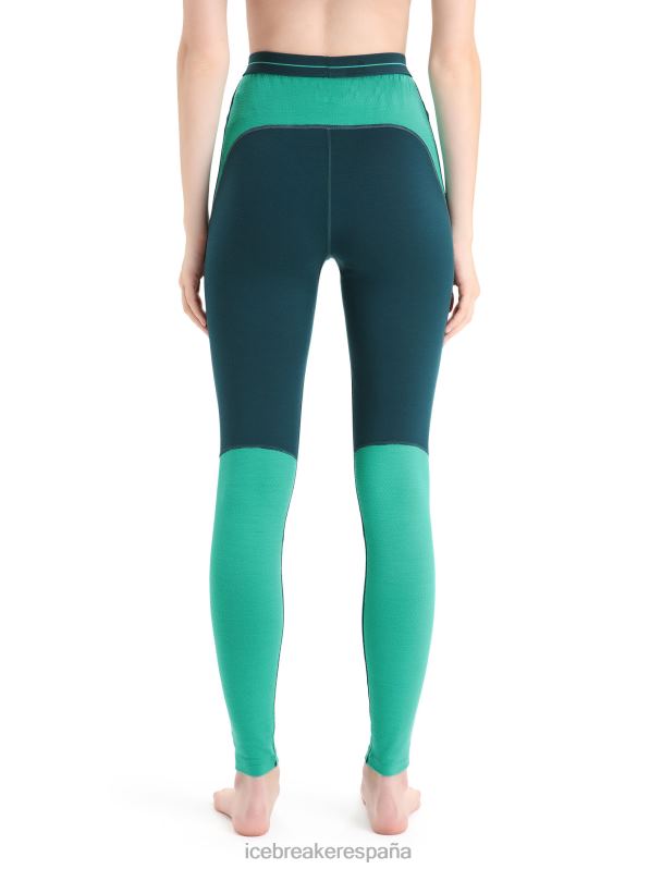 Icebreaker mujer Leggings térmicos de merino de punto 200 zonas 0V2J0583 ropa gloria verde/fresco
