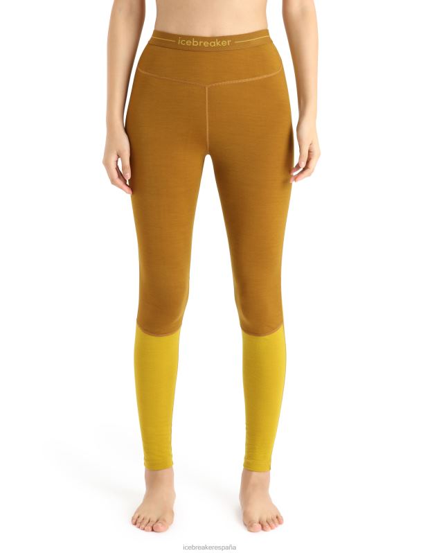 Icebreaker mujer Leggings térmicos de merino de punto 200 zonas 0V2J0883 ropa clavo/oro silencioso
