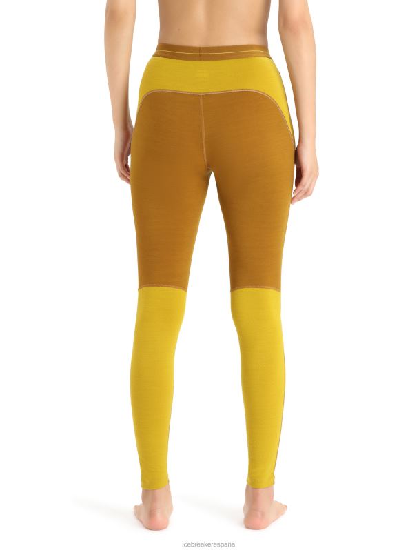 Icebreaker mujer Leggings térmicos de merino de punto 200 zonas 0V2J0883 ropa clavo/oro silencioso