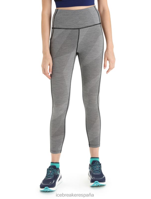 Icebreaker mujer Medias merino fastray de talle alto gridlines 0V2J0749 ropa metro jaspeado/negro
