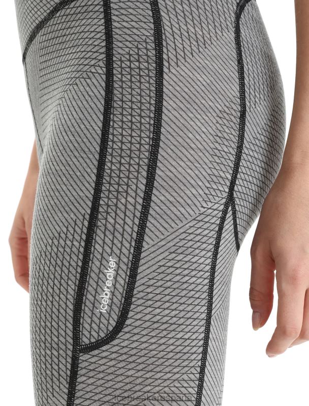 Icebreaker mujer Medias merino fastray de talle alto gridlines 0V2J0749 ropa metro jaspeado/negro