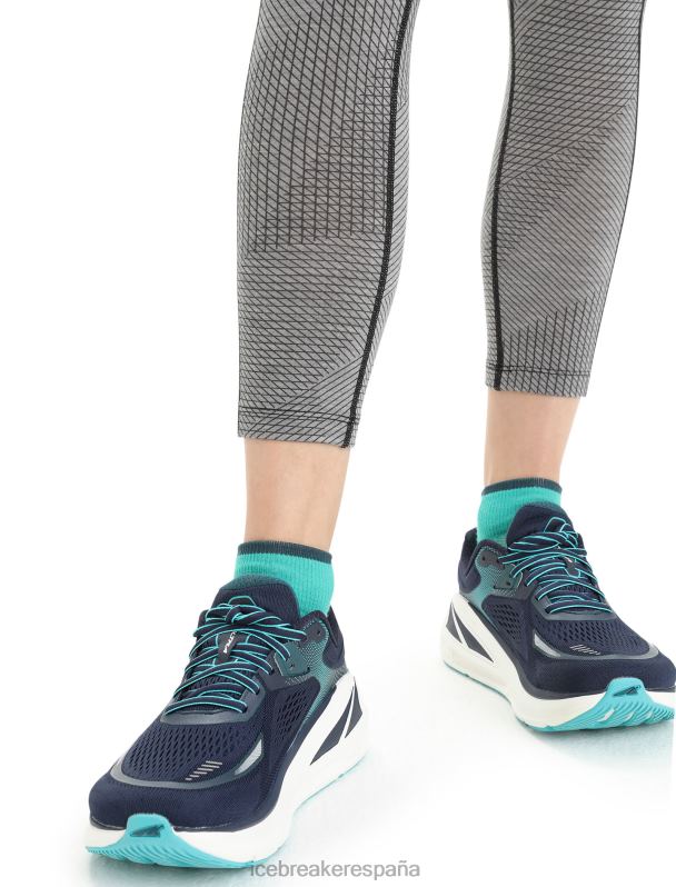 Icebreaker mujer Medias merino fastray de talle alto gridlines 0V2J0749 ropa metro jaspeado/negro