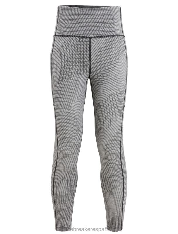 Icebreaker mujer Medias merino fastray de talle alto gridlines 0V2J0749 ropa metro jaspeado/negro