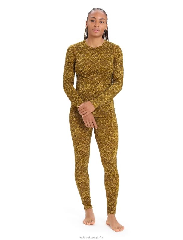 Icebreaker mujer calzas termicas merino 200 oasis liquen 0V2J0866 ropa oro silencioso/clavo