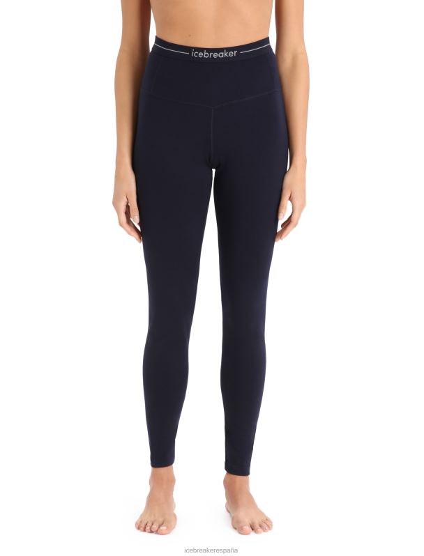 Icebreaker mujer leggings térmicos de talle alto merino 260 tech 0V2J0578 ropa azul marino de medianoche