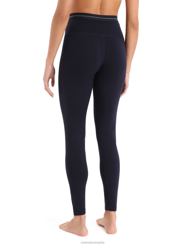 Icebreaker mujer leggings térmicos de talle alto merino 260 tech 0V2J0578 ropa azul marino de medianoche
