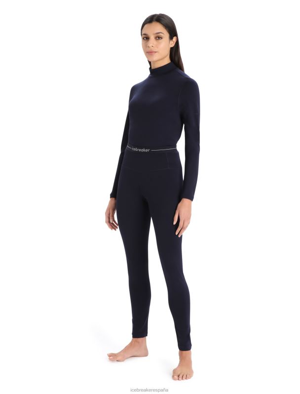 Icebreaker mujer leggings térmicos de talle alto merino 260 tech 0V2J0578 ropa azul marino de medianoche