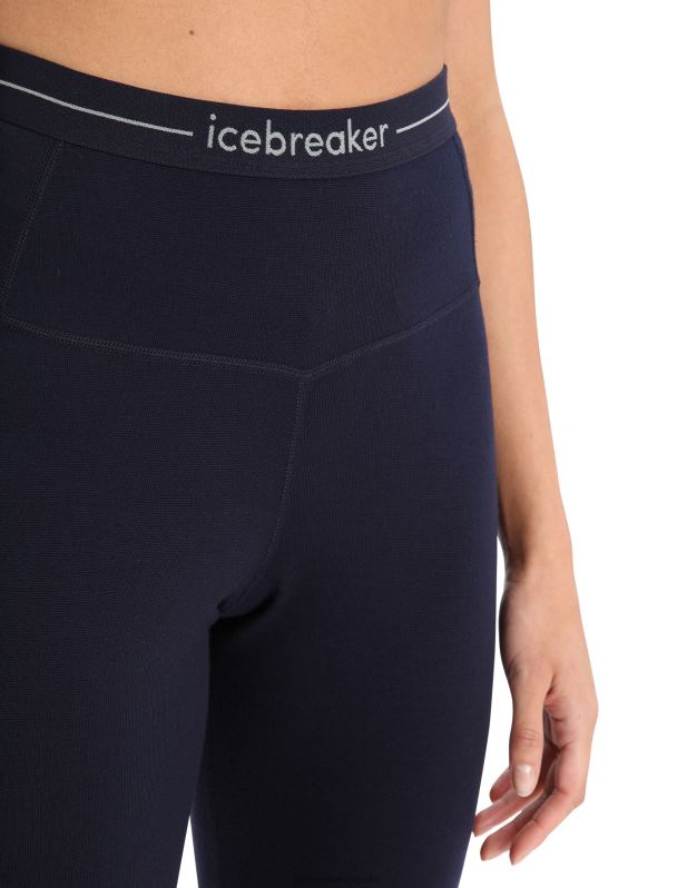 Icebreaker mujer leggings térmicos de talle alto merino 260 tech 0V2J0578 ropa azul marino de medianoche