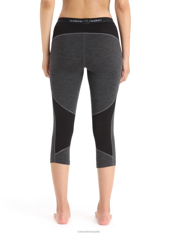 Icebreaker mujer mallas termicas bodyfitzone merino 260 zona 3/4 0V2J0886 ropa jaspeado azabache/negro