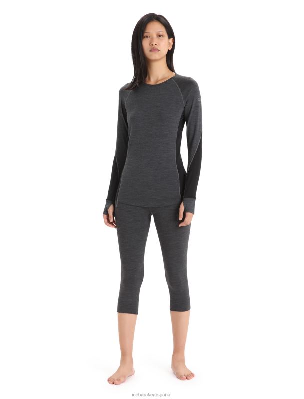 Icebreaker mujer mallas termicas bodyfitzone merino 260 zona 3/4 0V2J0886 ropa jaspeado azabache/negro