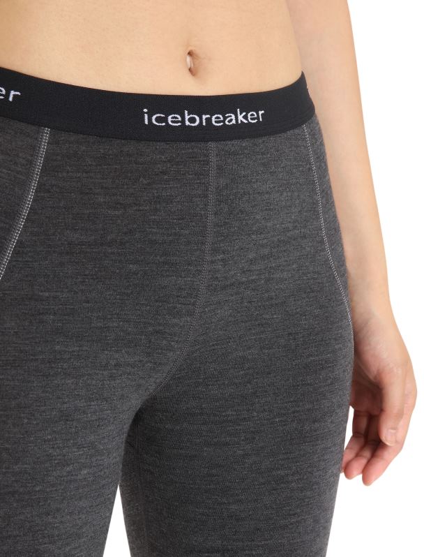Icebreaker mujer mallas termicas bodyfitzone merino 260 zona 3/4 0V2J0886 ropa jaspeado azabache/negro