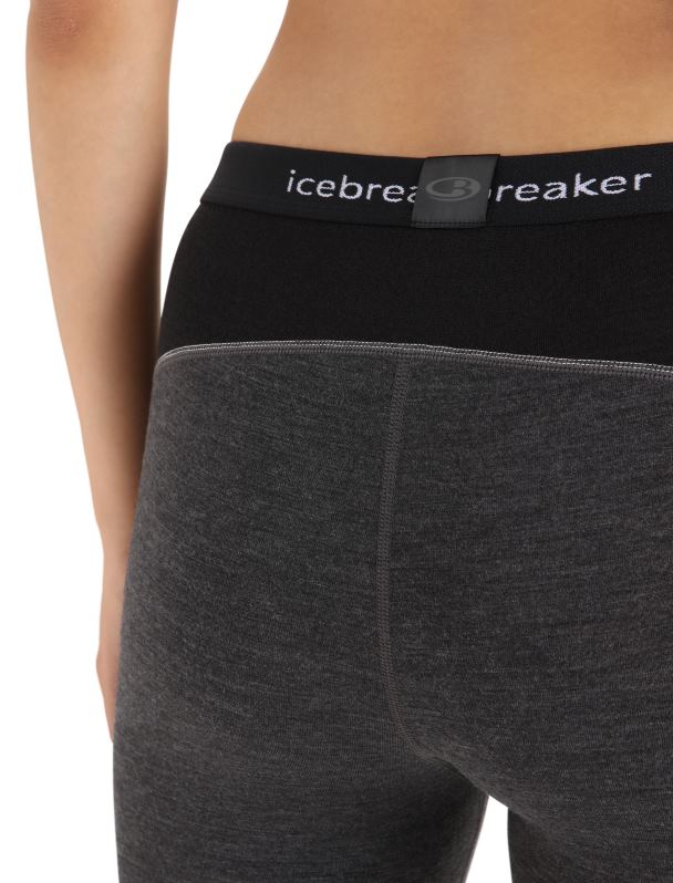 Icebreaker mujer mallas termicas bodyfitzone merino 260 zona 3/4 0V2J0886 ropa jaspeado azabache/negro