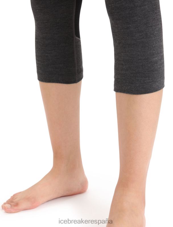 Icebreaker mujer mallas termicas bodyfitzone merino 260 zona 3/4 0V2J0886 ropa jaspeado azabache/negro