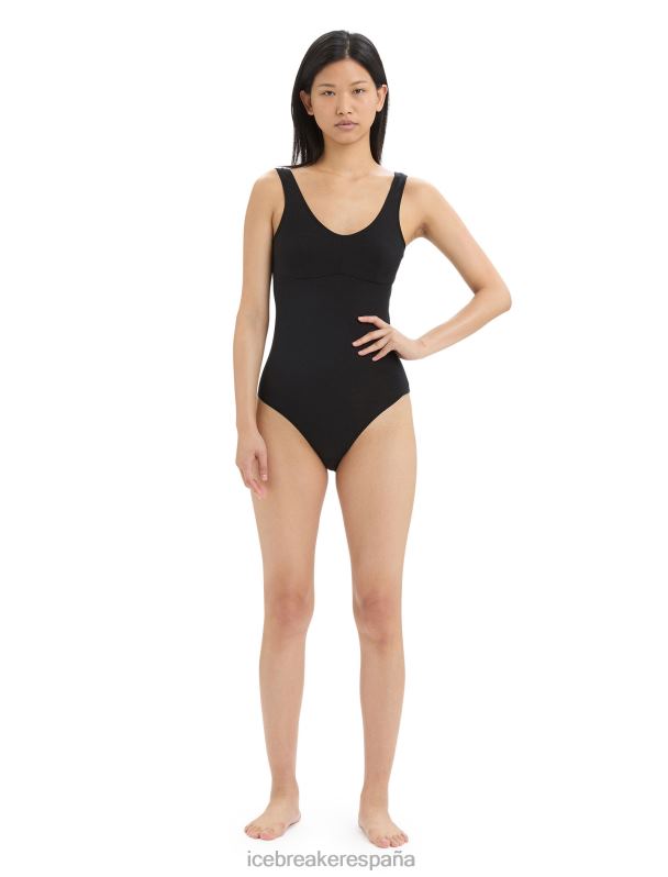 Icebreaker mujer body sin mangas merino queens 0V2J0544 ropa negro