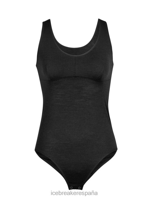 Icebreaker mujer body sin mangas merino queens 0V2J0544 ropa negro