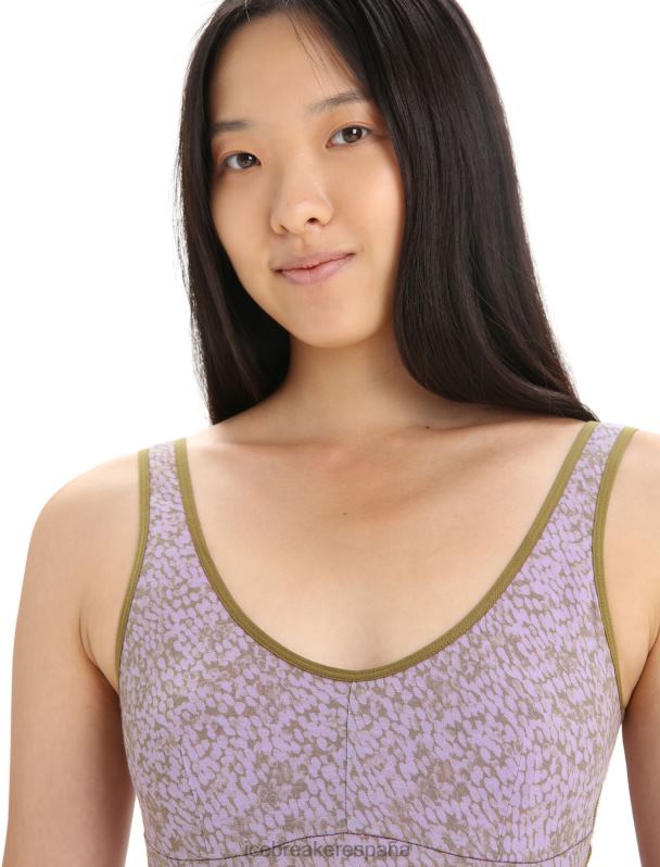 Icebreaker mujer body sin mangas merino queens 0V2J0545 ropa algas/neblina púrpura