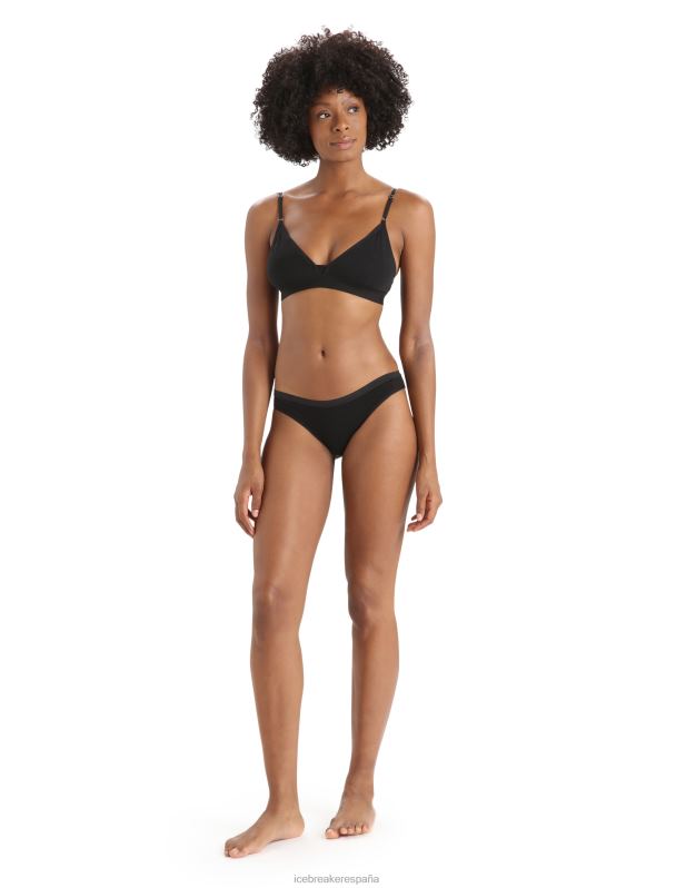 Icebreaker mujer braguitas de bikini de sirena de merino 0V2J0501 ropa negro