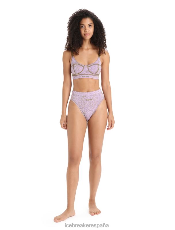 Icebreaker mujer calzoncillos de corte alto merino queens 0V2J0556 ropa algas/neblina púrpura