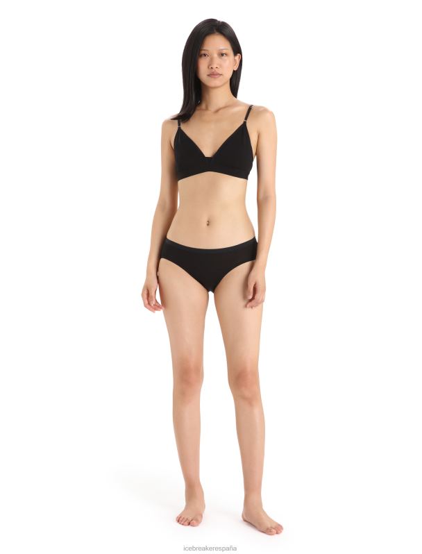 Icebreaker mujer calzoncillos hipkini de sirena de merino 0V2J0513 ropa negro