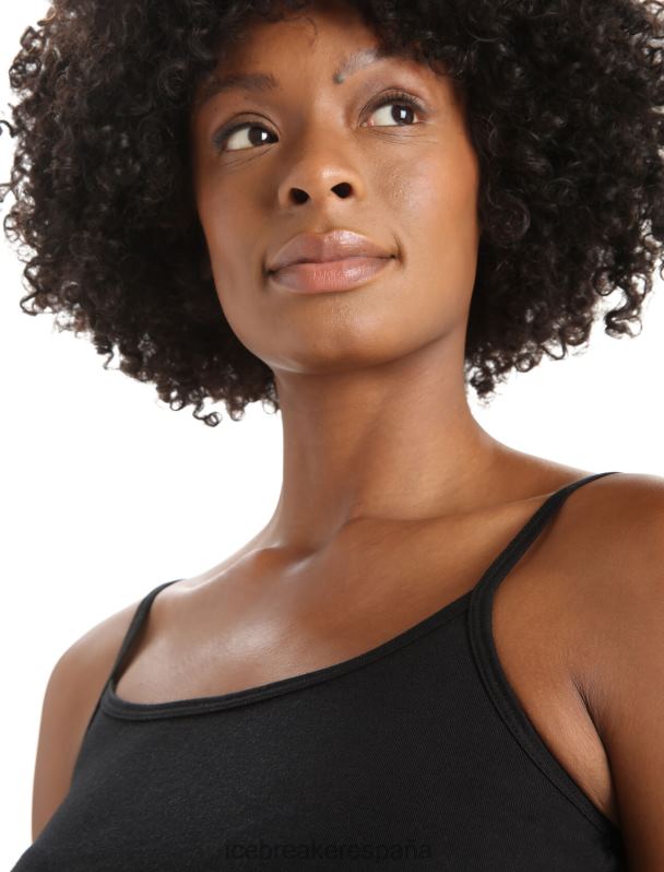 Icebreaker mujer camiseta sin mangas con sirena de merino 0V2J0536 ropa negro