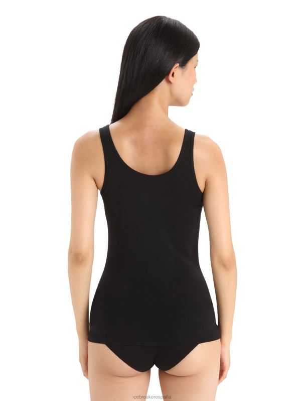 Icebreaker mujer camiseta sin mangas de merino sirena 0V2J0528 ropa negro
