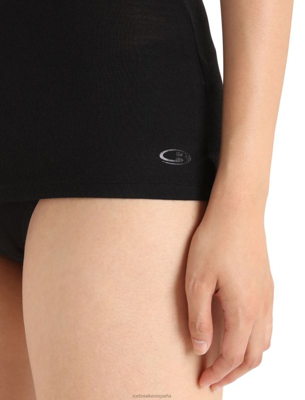 Icebreaker mujer camiseta sin mangas de merino sirena 0V2J0528 ropa negro