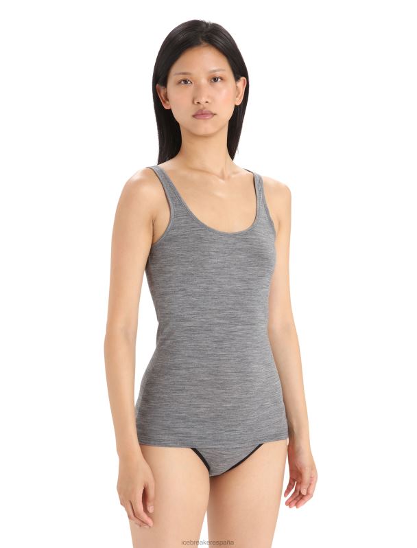 Icebreaker mujer camiseta sin mangas de merino sirena 0V2J0529 ropa brezo de piedra arenisca