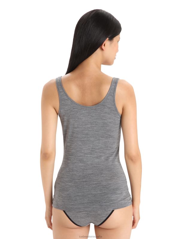 Icebreaker mujer camiseta sin mangas de merino sirena 0V2J0529 ropa brezo de piedra arenisca