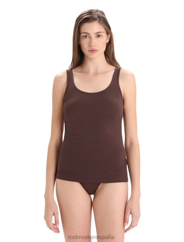 Icebreaker mujer camiseta sin mangas de merino sirena 0V2J0535 ropa ocre oscuro