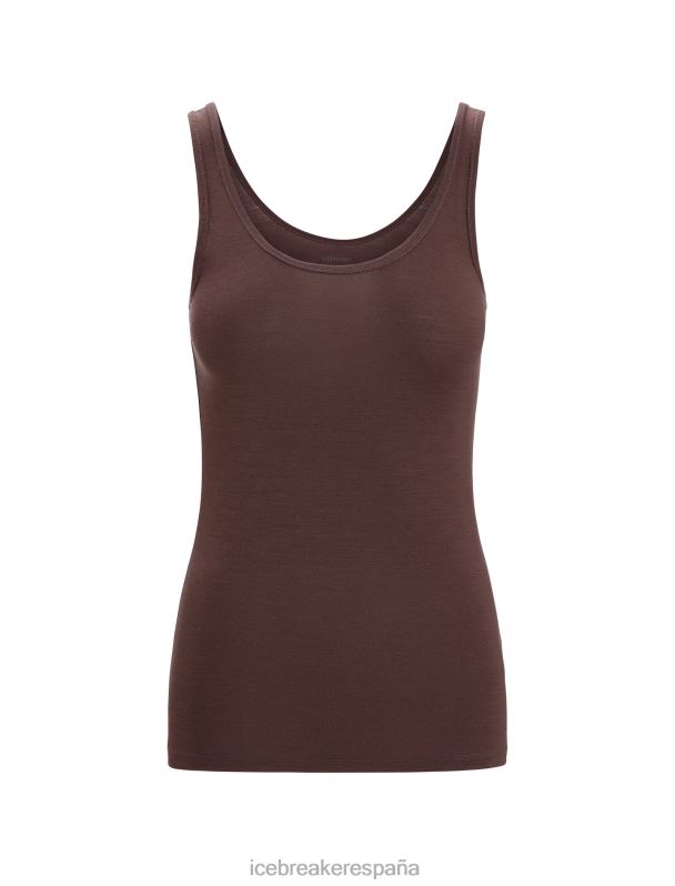 Icebreaker mujer camiseta sin mangas de merino sirena 0V2J0535 ropa ocre oscuro