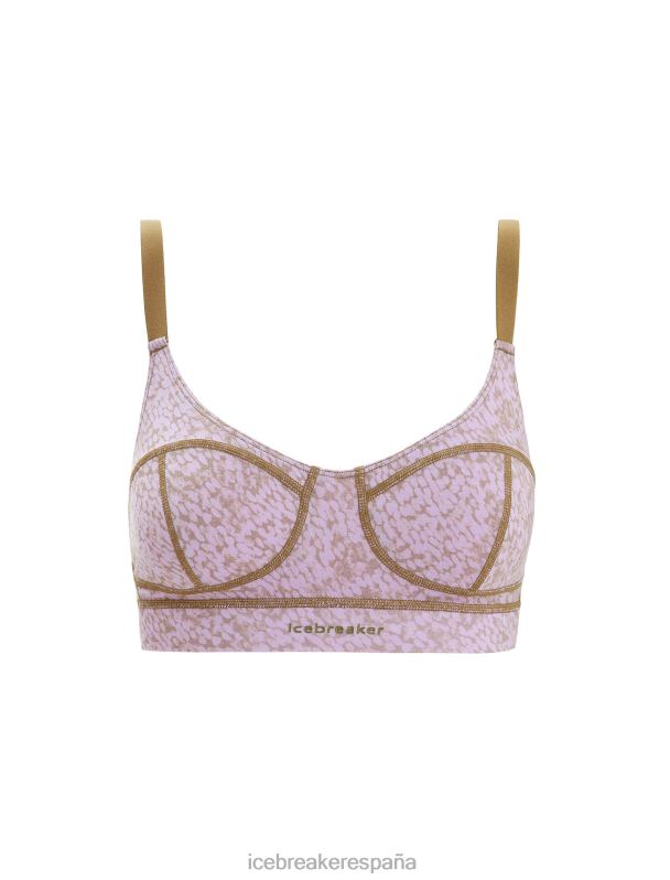 Icebreaker mujer sujetador con cierre de reina de merino 0V2J0554 ropa algas/neblina púrpura