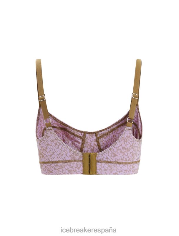 Icebreaker mujer sujetador con cierre de reina de merino 0V2J0554 ropa algas/neblina púrpura