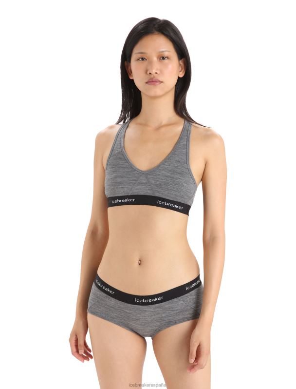 Icebreaker mujer sujetador con espalda cruzada de merino sprite 0V2J0524 ropa brezo de piedra arenisca