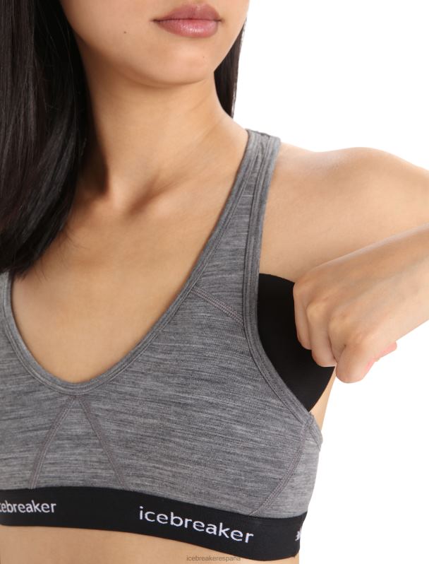 Icebreaker mujer sujetador con espalda cruzada de merino sprite 0V2J0524 ropa brezo de piedra arenisca