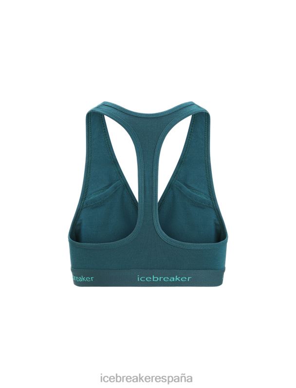 Icebreaker mujer sujetador con espalda cruzada de merino sprite 0V2J0525 ropa gloria verde