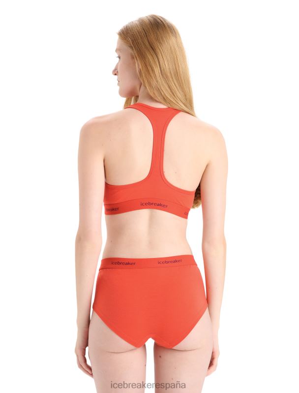 Icebreaker mujer sujetador con espalda cruzada de merino sprite 0V2J0526 ropa tierra vibrante