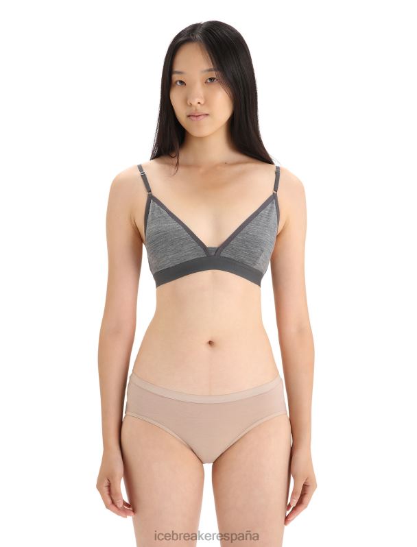 Icebreaker mujer sujetador con relleno de sirena de merino 0V2J0508 ropa brezo de piedra arenisca