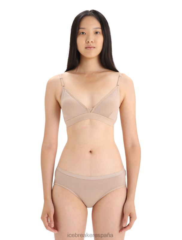 Icebreaker mujer sujetador con relleno de sirena de merino 0V2J0510 ropa almendra garapiñada