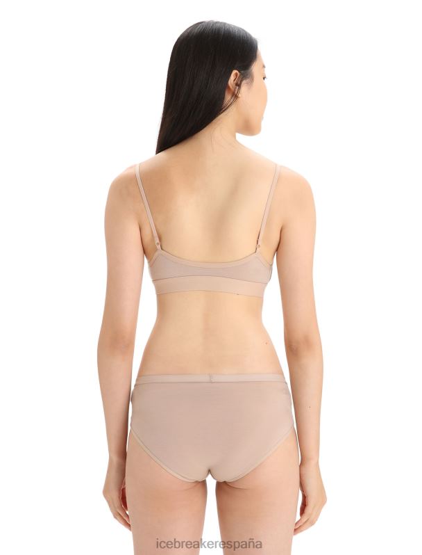 Icebreaker mujer sujetador con relleno de sirena de merino 0V2J0510 ropa almendra garapiñada