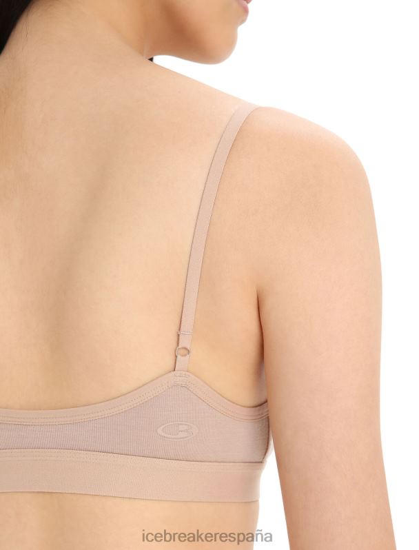 Icebreaker mujer sujetador con relleno de sirena de merino 0V2J0510 ropa almendra garapiñada