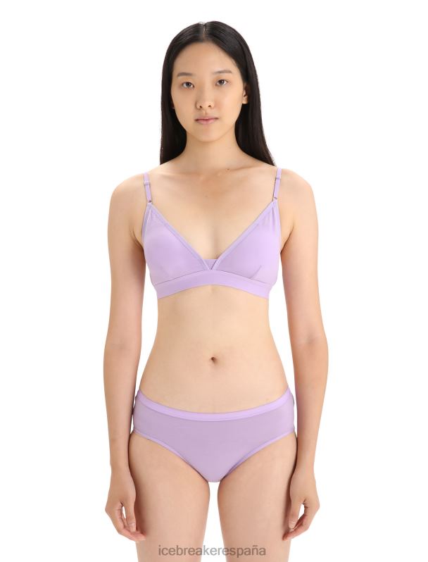 Icebreaker mujer sujetador con relleno de sirena de merino 0V2J0511 ropa mirada morada