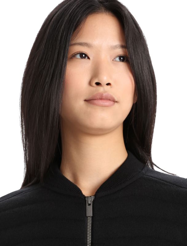 Icebreaker mujer City Label Zoneknit chaqueta bomber de punto con aislamiento de merino 0V2J0683 ropa negro