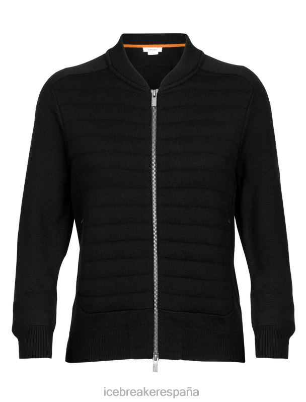 Icebreaker mujer City Label Zoneknit chaqueta bomber de punto con aislamiento de merino 0V2J0683 ropa negro