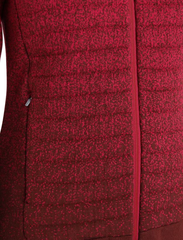 Icebreaker mujer Sudadera con capucha y cremallera de manga larga con aislamiento de merino Zoneknit hasta lo profundo 0V2J0888 ropa cereza/expreso