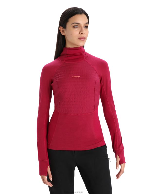 Icebreaker mujer Sudadera térmica de manga larga con aislamiento de merino Zoneknit 0V2J0890 ropa cereza