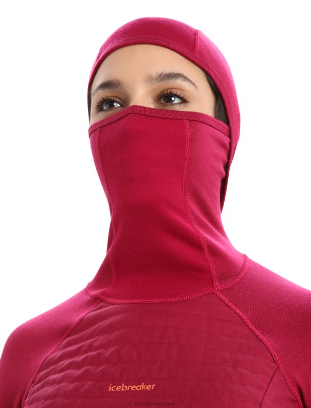 Icebreaker mujer Sudadera térmica de manga larga con aislamiento de merino Zoneknit 0V2J0890 ropa cereza