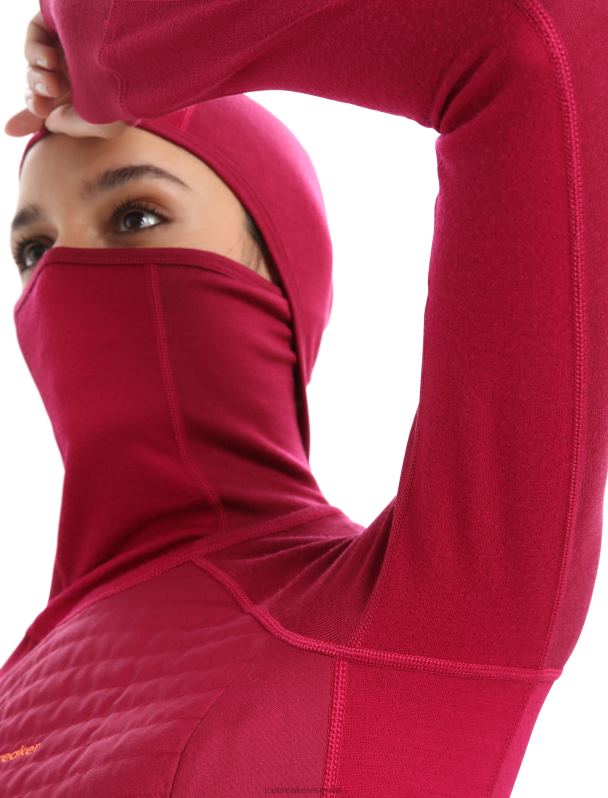 Icebreaker mujer Sudadera térmica de manga larga con aislamiento de merino Zoneknit 0V2J0890 ropa cereza